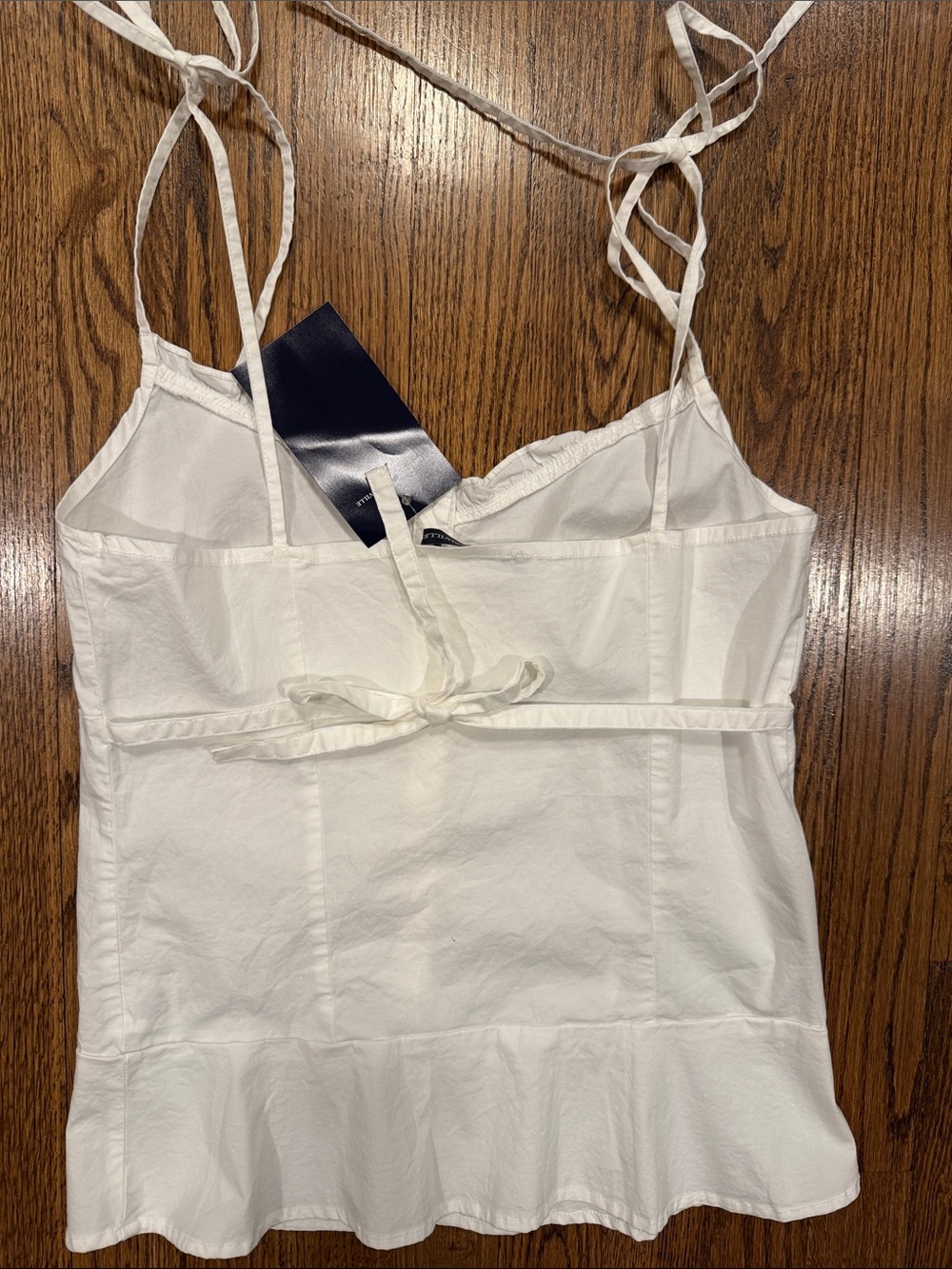 Brandy Melville White Tie-Strap Button-Front Camisole - Picture 5 of 6